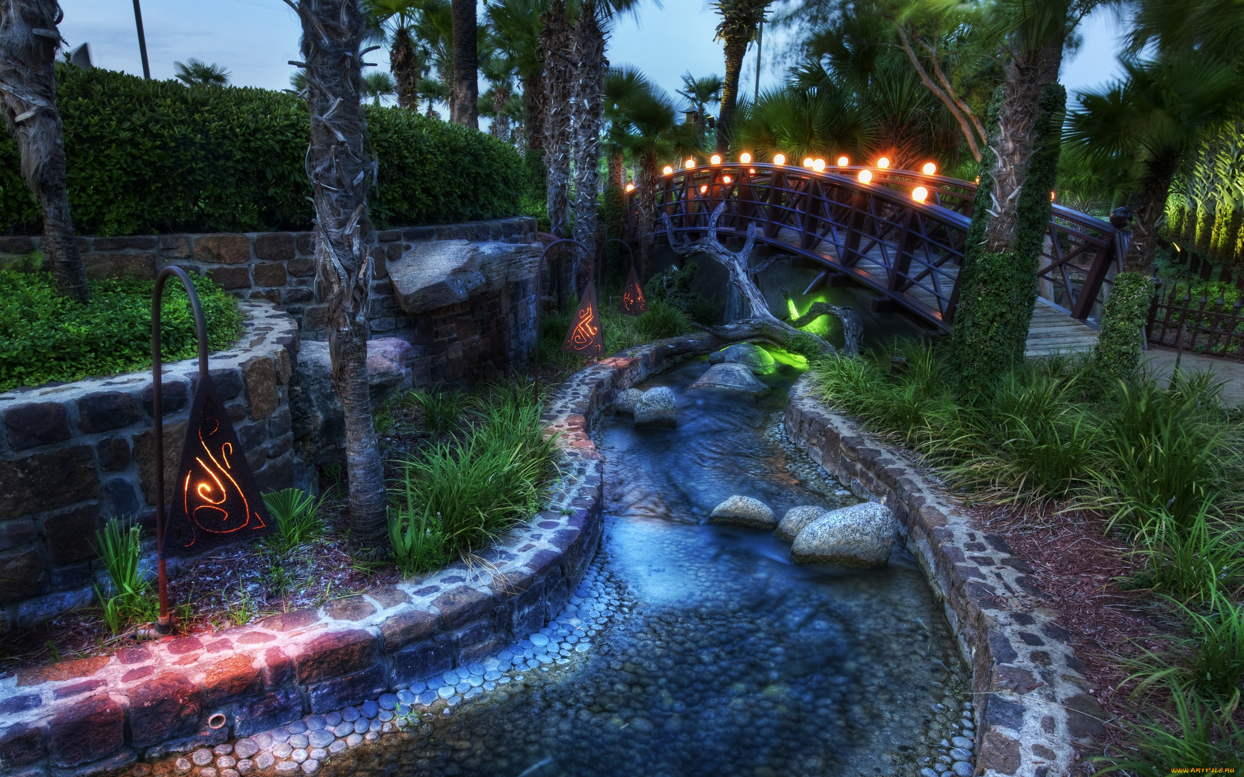 the, mysterious, bridge, with, green, glow, underneath, , 